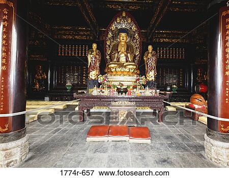 China, Shaanxi, Xian, Buddha statue in Big Wild Goose Pagoda View Large Photo Image Stock Photo - China, Shaanxi, Xian, Buddha statue in Big Wild Goose Pagoda. Fotosearch