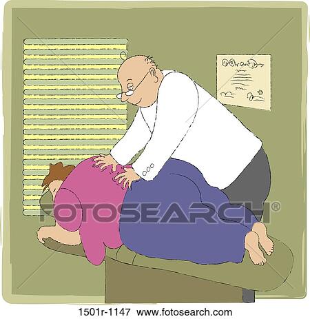 Stock Photo - Chiropractor massaging big woman. Fotosearch