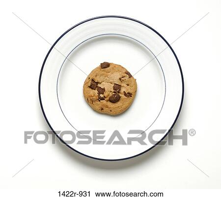 Chocolate chip cookie on plate View Large Photo Image Stock Image - Chocolate chip cookie on plate. Fotosearch