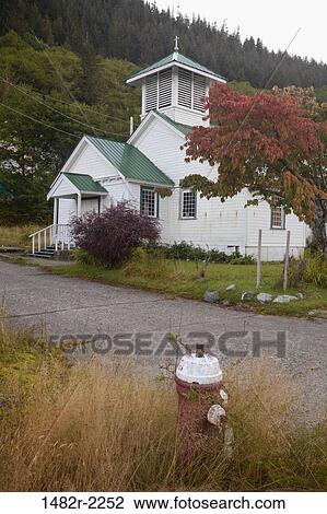 Church in a field, Ocean Falls, British Columbia, Canada View Large Photo Image Stock Image - Church in a field, Ocean Falls, British Columbia, Canada. Fotosearch