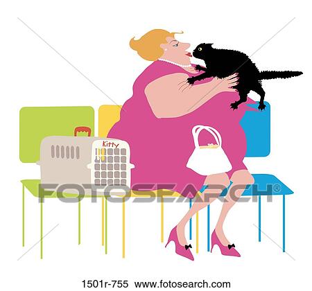 Stock Photography - Clawing Cat Linda Braucht (b. 20th C. American) Computer graphics. Fotosearch