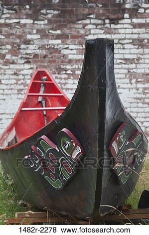 Close-up of a canoe, Alert Bay, British Columbia, Canada View Large Photo Image Stock Photo - Close-up of a canoe, Alert Bay, British Columbia, Canada. Fotosearch