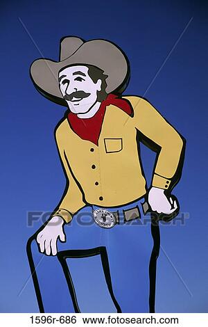 Close-up of a cowboy sign View Large Photo Image Stock Photograph - Close-up of a cowboy sign. Fotosearch