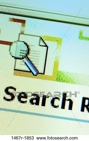 Close-up of the search icon on a computer screen View Large Photo Image Stock Image - Close-up of the search icon on a computer screen. Fotosearch