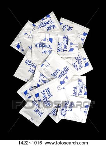 Stock Photograph - Collection of moist towelette napkins. Fotosearch