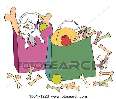 Dog and cat snacks in bags, illustration View Large Photo Image Stock Image - Dog and cat snacks in bags, illustration. Fotosearch