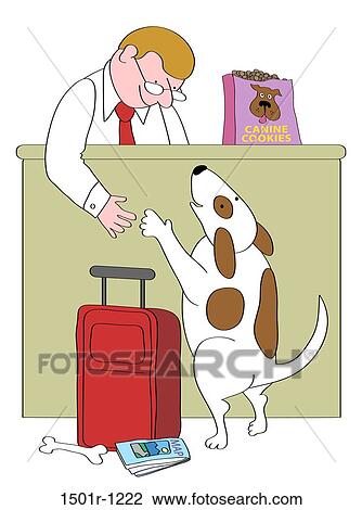Dog at motel reception desk, illustration View Large Photo Image Stock Image - Dog at motel reception desk, illustration. Fotosearch