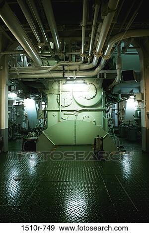 Engine room of cargo vessel View Large Photo Image Stock Photo - Engine room of cargo vessel. Fotosearch