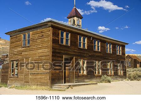 Facade of a schoolhouse, Bodie State Historic Park, California, USA View Large Photo Image Stock Image - Facade of a schoolhouse, Bodie State Historic Park, California, USA. Fotosearch