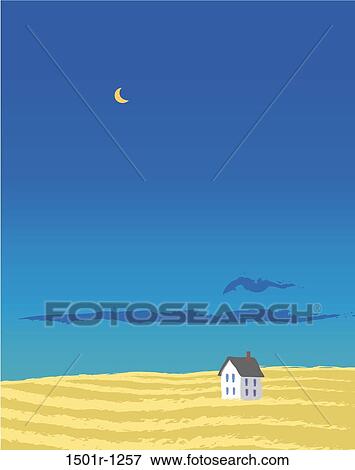 Farmhouse, illustration View Large Photo Image Stock Photo - Farmhouse, illustration. Fotosearch
