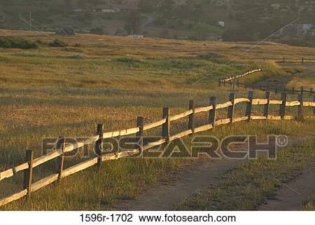 Fence along a trail, Rattlesnake Trail, Barnett Ranch Open Space Preserve, San Diego County, California, USA View Large Photo Image Stock Image - Fence along a trail, Rattlesnake Trail, Barnett Ranch Open Space Preserve, San Diego County, California, USA. Fotosearch