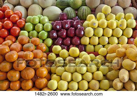 Stock Image - Fresh produce in the market, San Miguel de Allende, Guanajuato, Mexico. Fotosearch