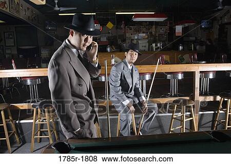 Gangsters in a pool hall View Large Photo Image Stock Photo - Gangsters in a pool hall. Fotosearch