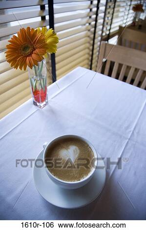 Stock Photograph - High angle view of a cup of coffee. Fotosearch