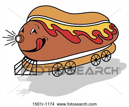 Hotdog train, illustration View Large Photo Image Picture - Hotdog train, illustration. Fotosearch