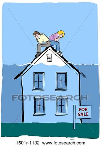 House underwater, illustration View Large Photo Image Stock Image - House underwater, illustration. Fotosearch