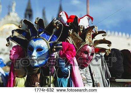 Italy, Venice, Venetian Masks for sale on St Mark's Square View Large Photo Image Stock Image - Italy, Venice, Venetian Masks for sale on St Mark's Square. Fotosearch