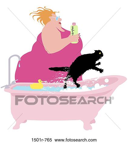 Kitty Bath 2 Linda Braucht (b. 20th C. American) Computer graphics View Large Photo Image Stock Photography - Kitty Bath 2 Linda Braucht (b. 20th C. American) Computer graphics. Fotosearch