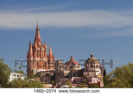 La Parroquia, the parish church of the San Miguel Arc angel, San Miguel de Allende, Guanajuato, Mexico View Large Photo Image Picture - La Parroquia, the parish church of the San Miguel Arc angel, San Miguel de Allende, Guanajuato, Mexico. Fotosearch