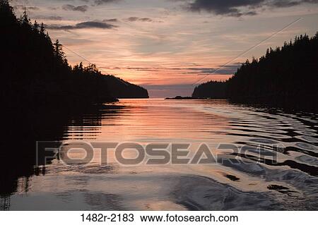 Lake at sunset, Meyers Chuck, Alaska, USA View Large Photo Image Stock Image - Lake at sunset, Meyers Chuck, Alaska, USA. Fotosearch