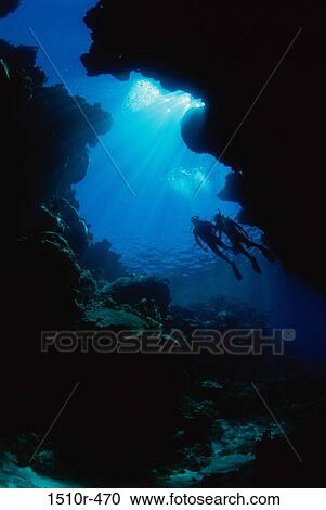 Low angle view of two scuba divers swimming underwater View Large Photo Image Stock Image - Low angle view of two scuba divers swimming underwater. Fotosearch