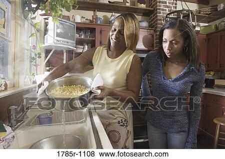 Mother and daughter preparing food in kitchen View Large Photo Image Stock Photo - Mother and daughter preparing food in kitchen. Fotosearch