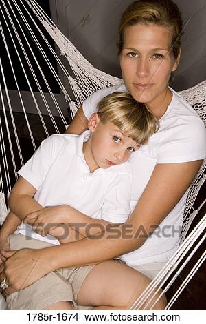 Mother and son on hammock View Large Photo Image Picture - Mother and son on hammock. Fotosearch