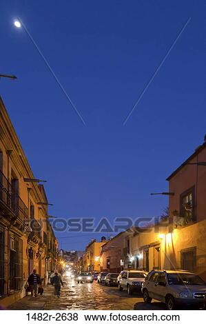 Night scene, Mexico; Guanajuato; San Miguel de Allende View Large Photo Image Stock Photo - Night scene, Mexico; Guanajuato; San Miguel de Allende. Fotosearch