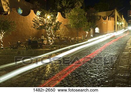 Stock Image - Night scene, San Miguel de Allende, Guanajuato, Mexico. Fotosearch