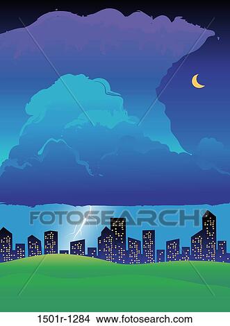 Night storm, illustration View Large Photo Image Picture - Night storm, illustration. Fotosearch