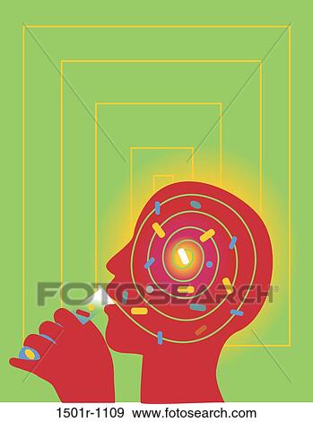 Person taking Mental Pills 3, illustration View Large Photo Image Stock Photo - Person taking Mental Pills 3, illustration. Fotosearch