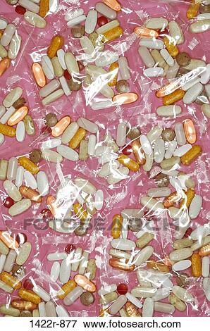 Plastic packets of multi-vitamins View Large Photo Image Stock Photo - Plastic packets of multi-vitamins. Fotosearch