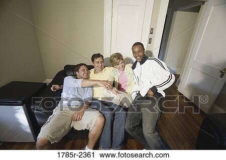 Stock Image - Portrait of family and friend. Fotosearch