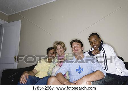 Stock Photo - Portrait of family and friend. Fotosearch