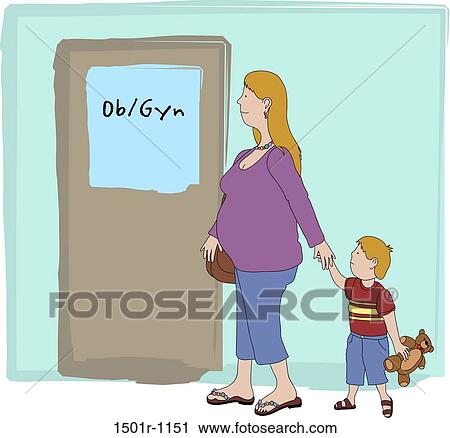 Pregnant woman with son going to Gynecologist View Large Photo Image Stock Image - Pregnant woman with son going to Gynecologist. Fotosearch