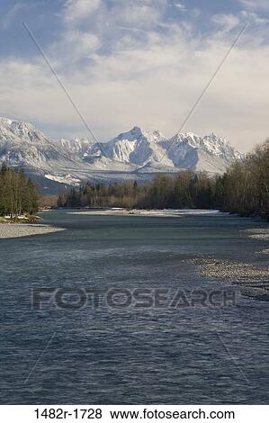 Stock Photo - River flowing through a forest, Wenatchee River, Washington State, USA. Fotosearch