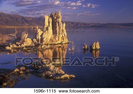 Rock formations in a lake, Mono Basin National Forest Scenic Area, Mono Lake Tufa State Reserve, California, USA View Large Photo Image Stock Photography - Rock formations in a lake, Mono Basin National Forest Scenic Area, Mono Lake Tufa State Reserve, California, USA. Fotosearch