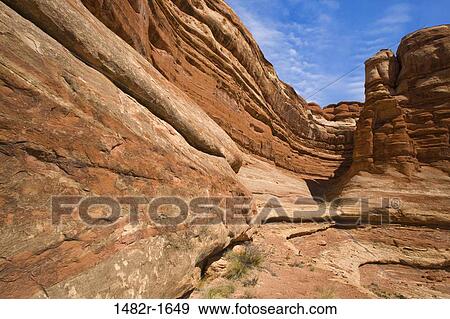 Stock Photo - Rock formations on a landscape, Canyonlands National Park, Utah, USA. Fotosearch