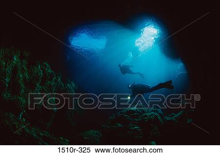 Stock Photography - Scuba divers underwater. Fotosearch