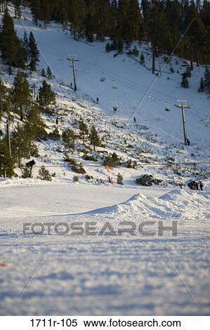 Stock Photography - Ski lift on a hill, Heavenly Mountain, Lake Tahoe, California, USA. Fotosearch