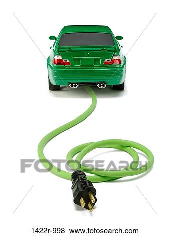 Small green automobile with a green electrical power cord and black plug View Large Photo Image Stock Photo - Small green automobile with a green electrical power cord and black plug. Fotosearch