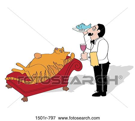 Stock Photo - Sofa Cat 2, Linda Braucht, (b. 20th C. /American), Computer graphics. Fotosearch
