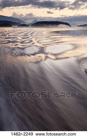 Stock Photo - Strait with islands in the background, Broughton Island, Village Island, British Columbia, Canada. Fotosearch
