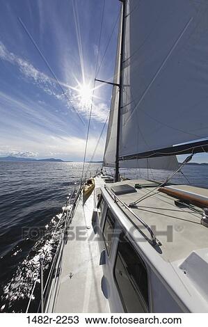 Stock Image - SV Nawalak yacht from Orcas Island, Washington State, USA to British Columbia, Canada. Fotosearch
