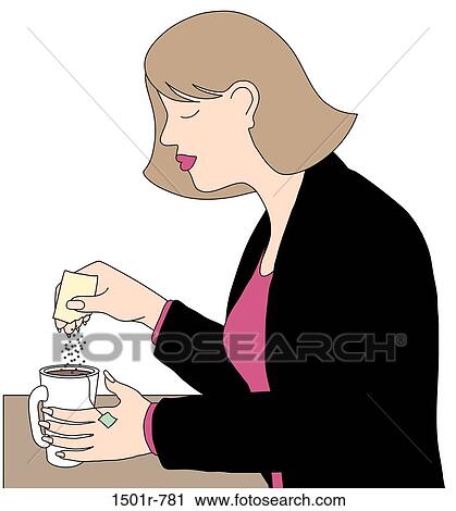 Stock Image - Tea Lady Linda Braucht (b. 20th C. American) Computer graphics. Fotosearch