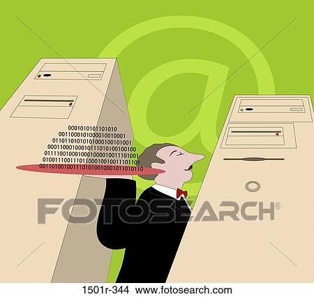 Picture - The Data Server 2004 Linda Braucht (20th C. American) Computer graphics. Fotosearch