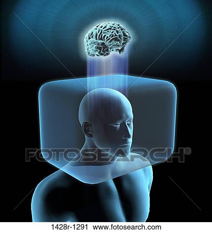 Thinking Outside The Box, blue man with head inside a cage, brain is outside the box in snow covered mountains View Large Photo Image Stock Image - Thinking Outside The Box, blue man with head inside a cage, brain is outside the box in snow covered mountains. Fotosearch