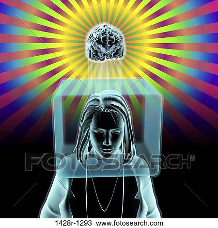 Thinking Outside The Box, business woman with head inside a box, brain is outside the box, in radiant rainbow lights. View Large Photo Image Stock Image - Thinking Outside The Box, business woman with head inside a box, brain is outside the box, in radiant rainbow lights.. Fotosearch