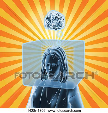 Thinking Outside The Box, business woman with head inside a box, brain is outside the box, in radiant orange stripes, pop art mod style. View Large Photo Image Stock Image - Thinking Outside The Box, business woman with head inside a box, brain is outside the box, in radiant orange stripes, pop art mod style.. Fotosearch