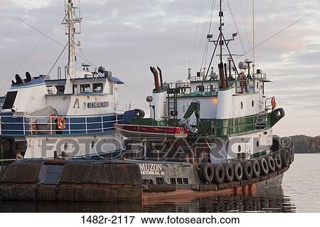 Stock Photo - Tugboats in the ocean, Ketchikan, Alaska, USA. Fotosearch